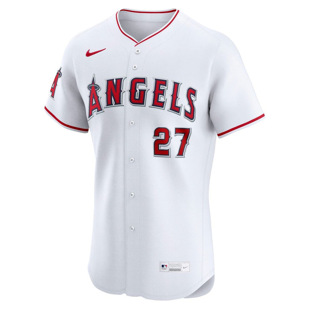Los Angeles Angels Mike Trout Nike White Home Elite Player Jersey product image 2, provided for visual reference and product