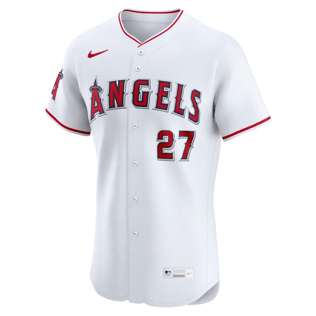 Los Angeles Angels Mike Trout Nike White Home Elite Player Jersey product image 2, provided for visual reference and product