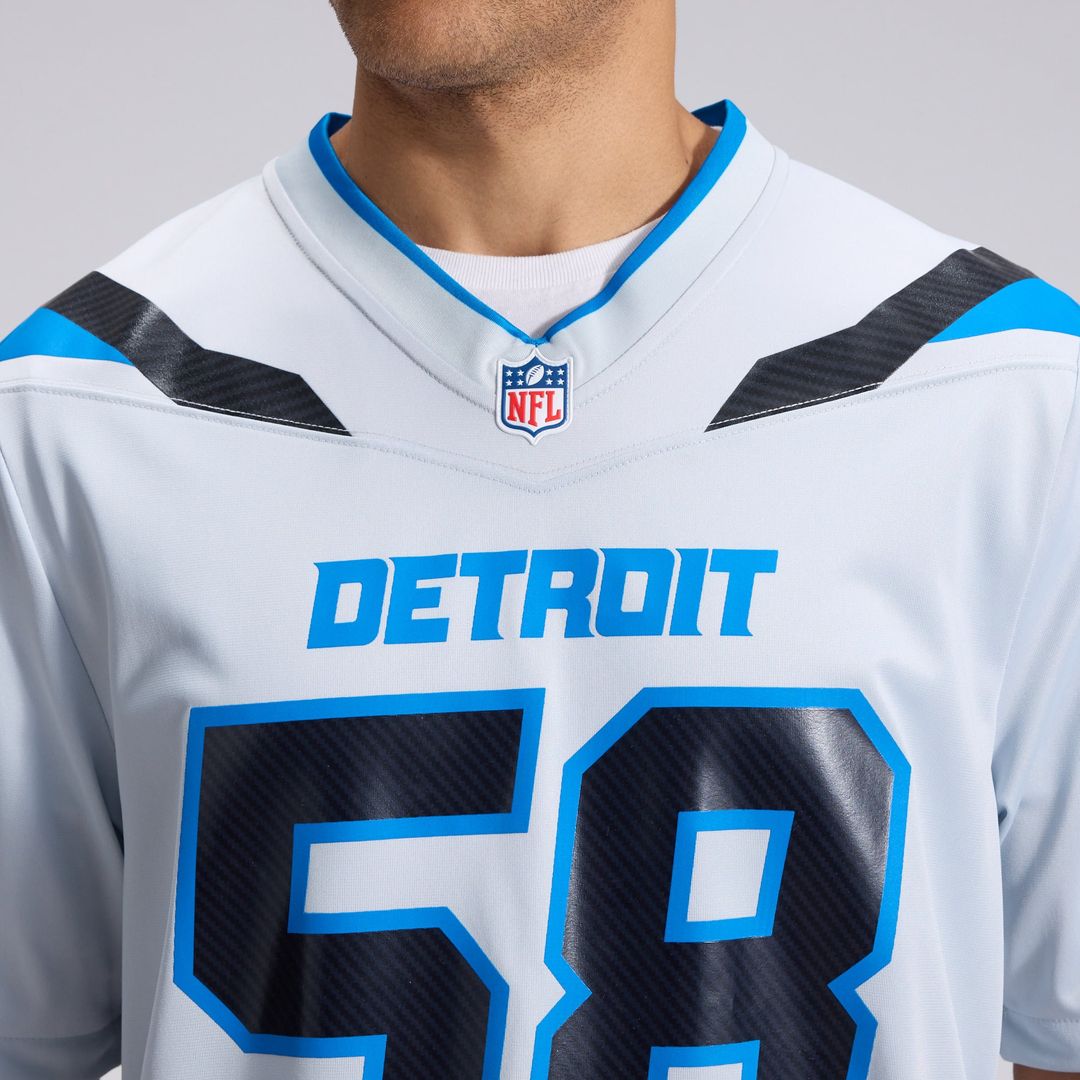 Detroit Lions Penei Sewell Nike Silver 2026 Rivalries Collection Game Jersey product image 8, provided for visual reference