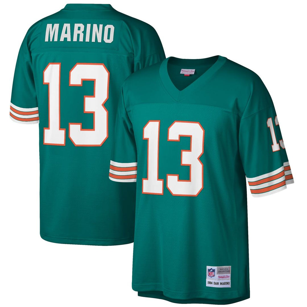 Miami Dolphins Dan Marino Mitchell & Ness Aqua Big & Tall 1984 Retired Player Replica Jersey product image 1, provided for