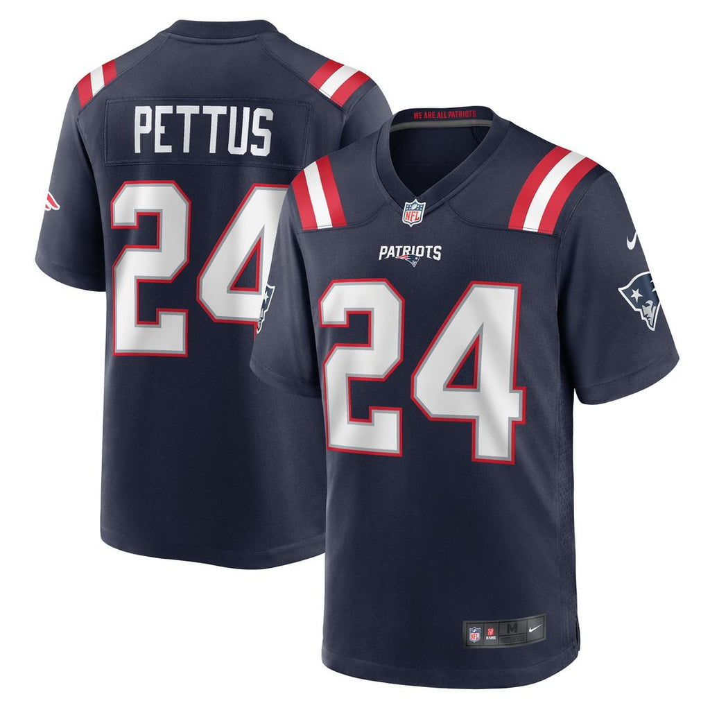New England Patriots Dell Pettus Nike Navy Game Jersey product image 1, provided for visual reference and product detail