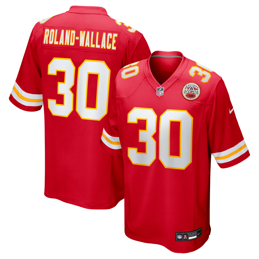 Kansas City Chiefs Chris Roland-Wallace Nike Red Game Jersey product image 1, provided for visual reference and product
