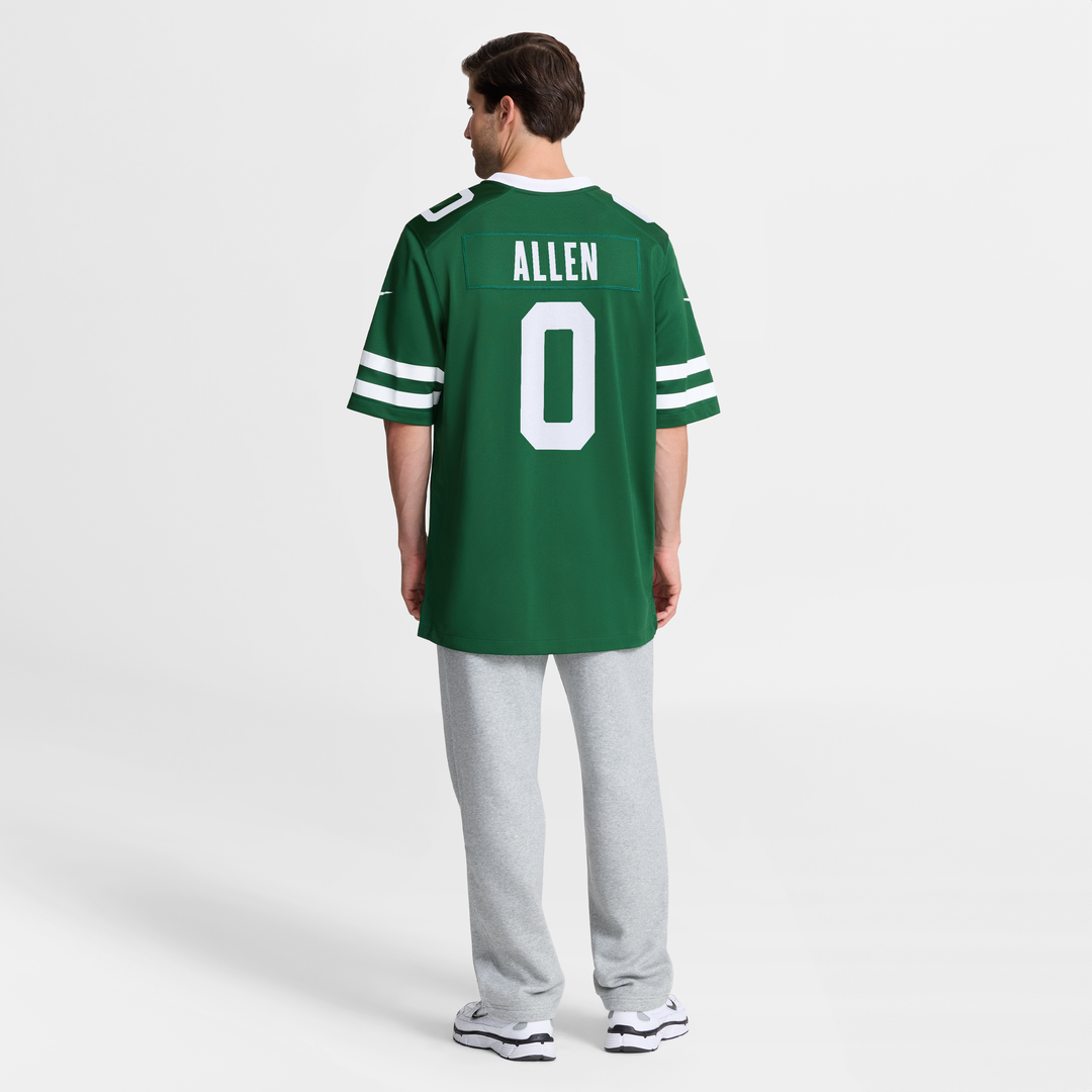 New York Jets Braelon Allen Nike Legacy Green Game Jersey product image 8, provided for visual reference and product detail