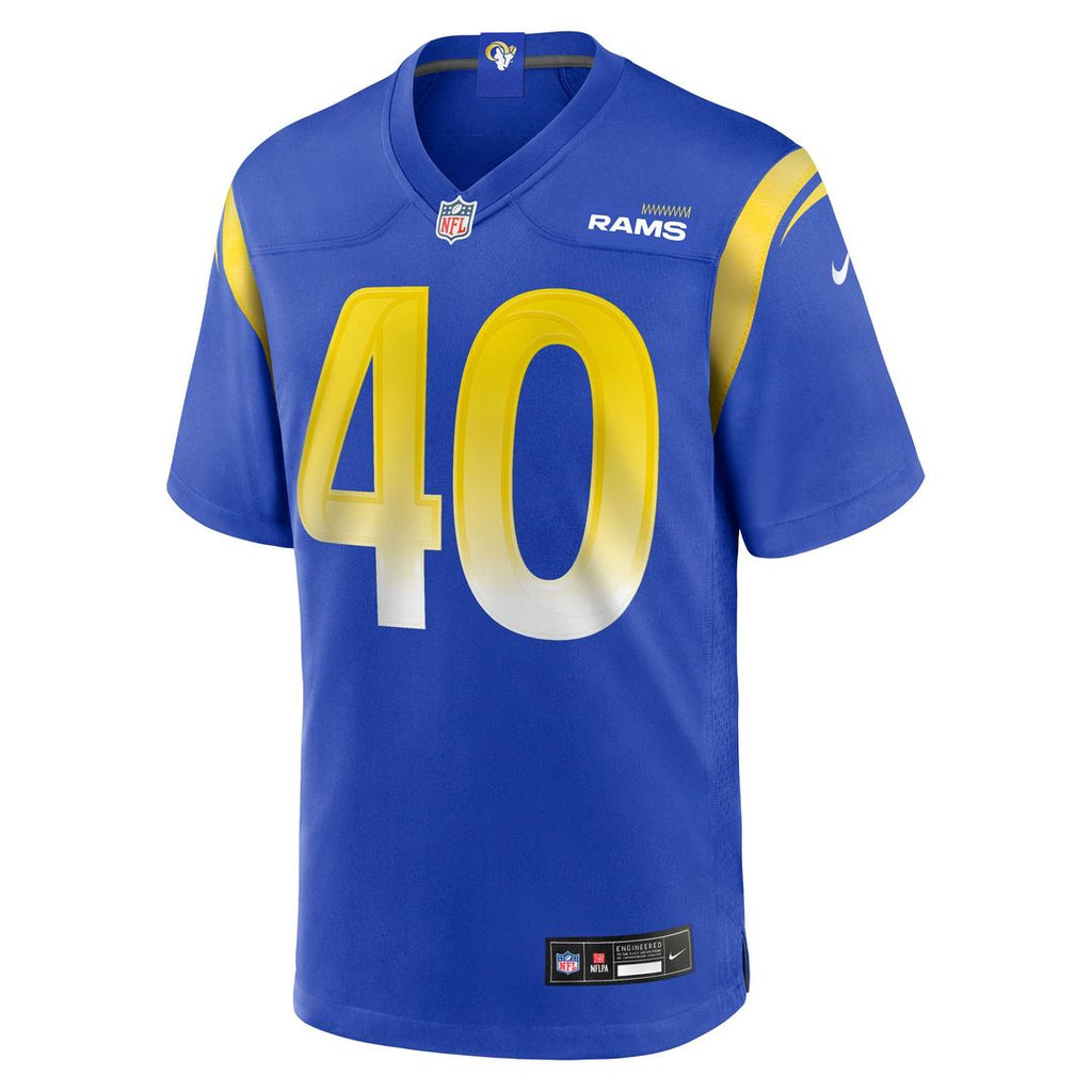 Los Angeles Rams Jesse Luketa Nike Royal Team Game Jersey product image 2, provided for visual reference and product detail