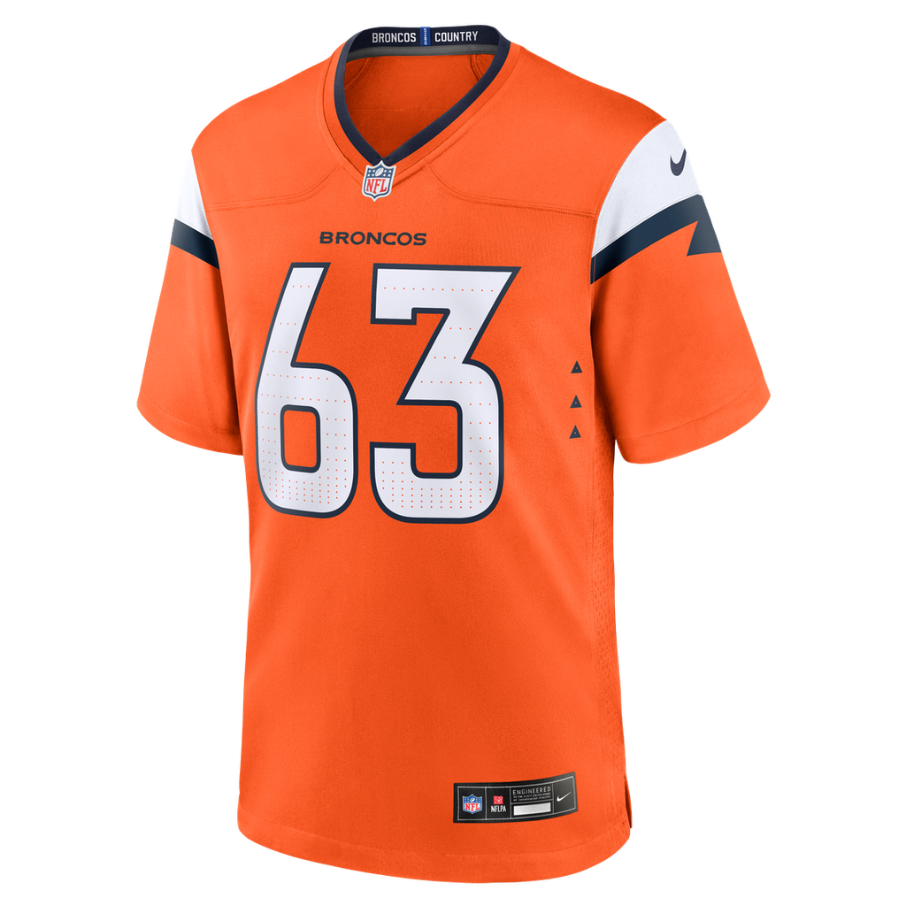 Denver Broncos Alex Palczewski Nike Orange Team Game Jersey product image 2, provided for visual reference and product