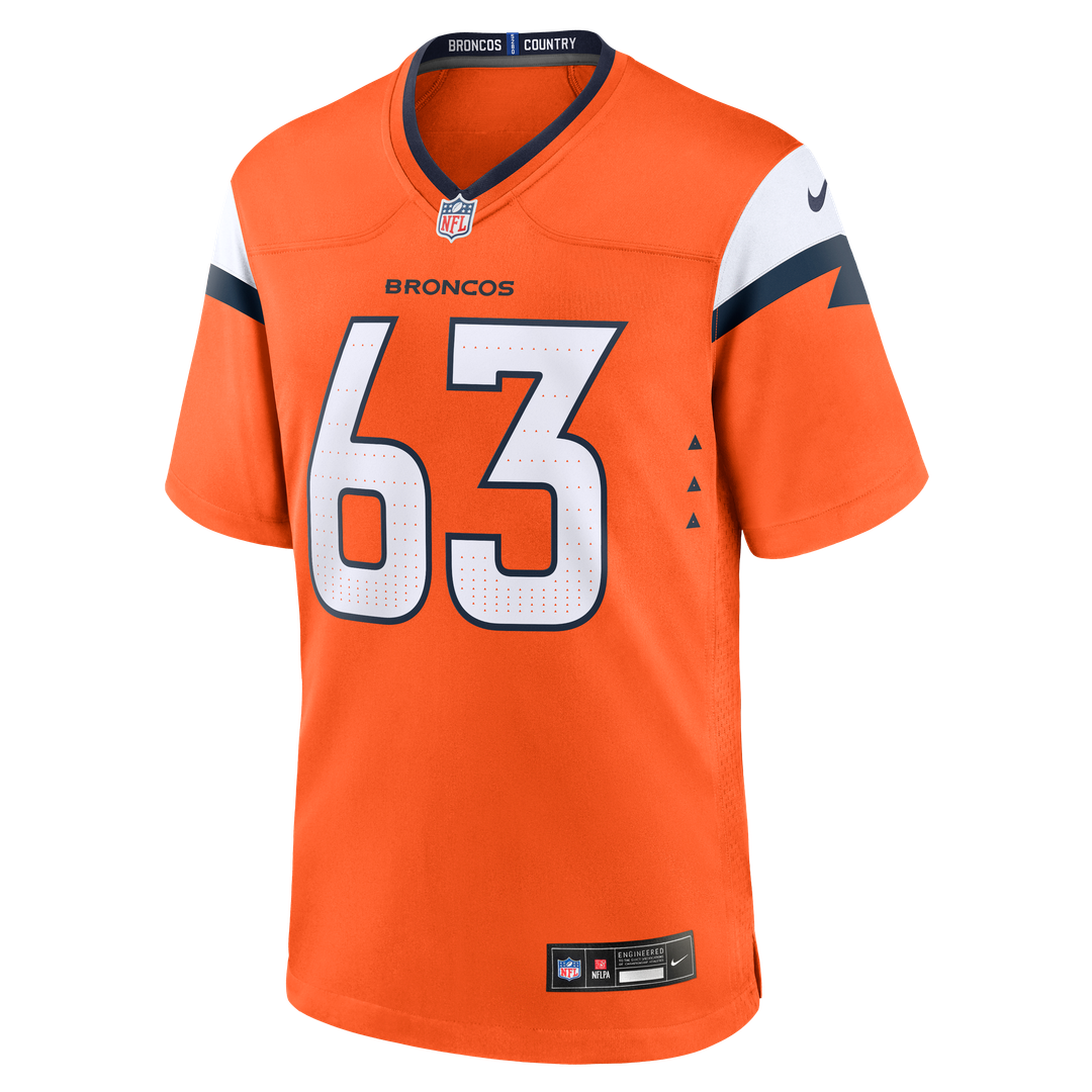 Denver Broncos Alex Palczewski Nike Orange Team Game Jersey product image 2, provided for visual reference and product