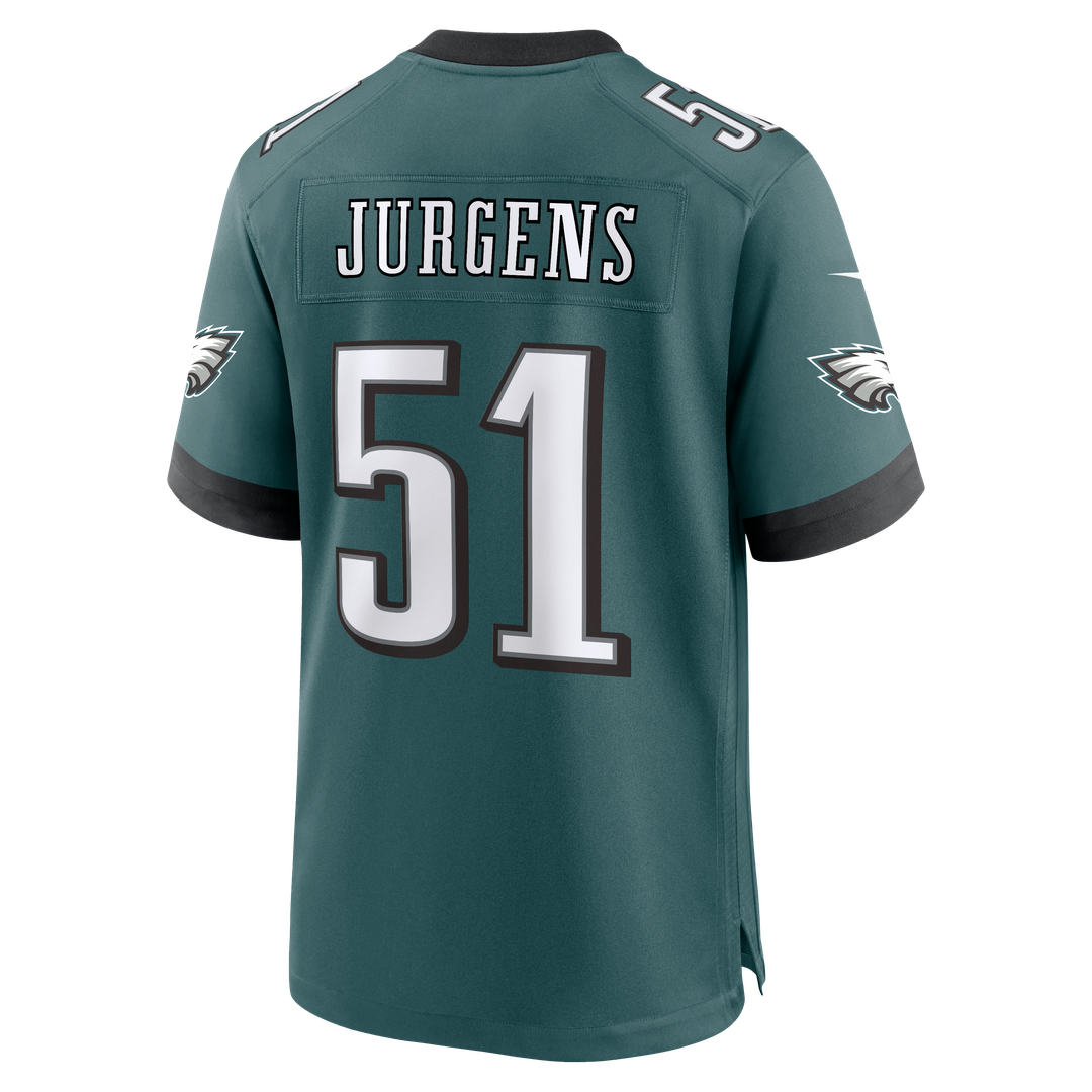 Philadelphia Eagles Cam Jurgens Nike Midnight Green Team Game Jersey product image 3, provided for visual reference and