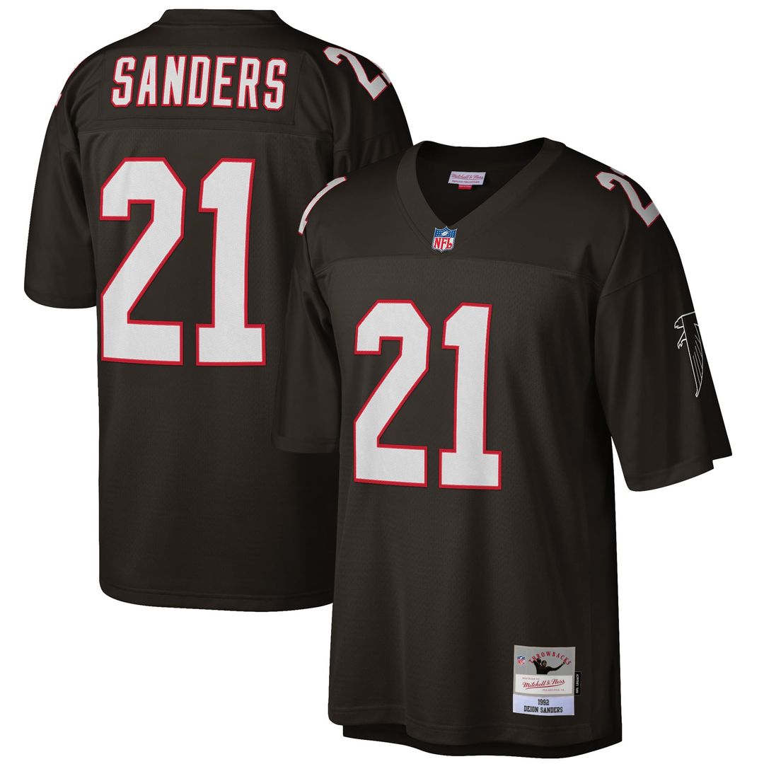 Atlanta Falcons Deion Sanders Mitchell & Ness White Big & Tall 1992 Retired Player Replica Jersey product image 7, provided