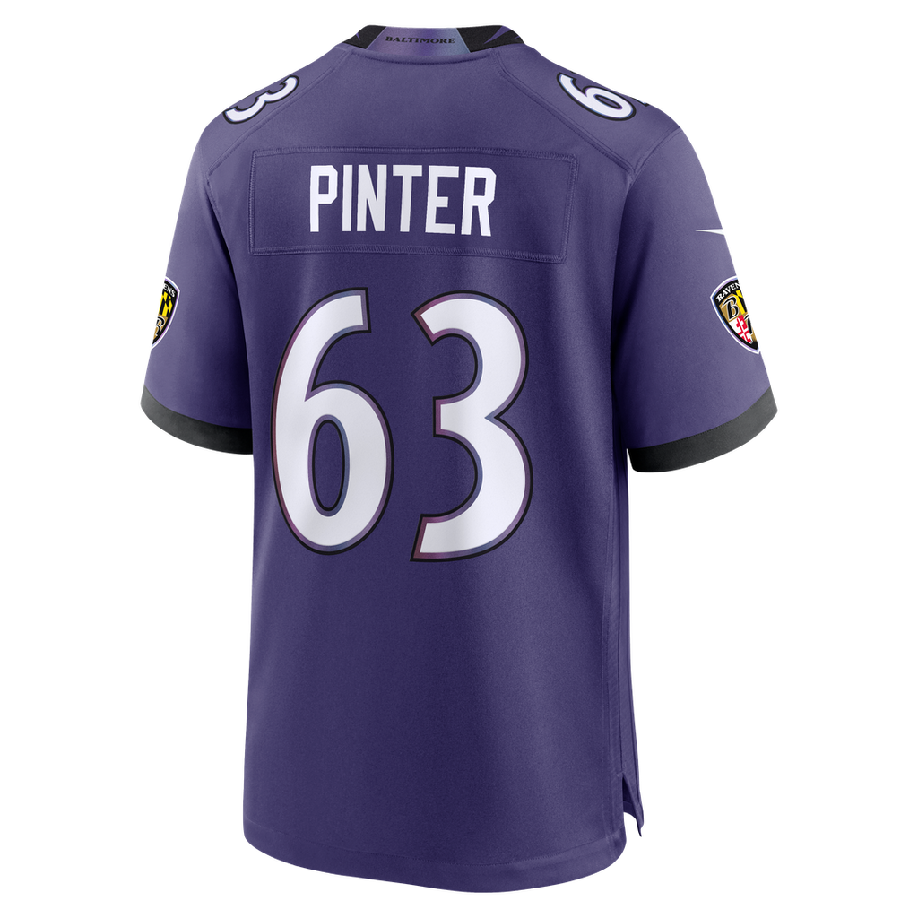 Baltimore Ravens Danny Pinter Nike Purple Team Game Jersey product image 3, provided for visual reference and product detail