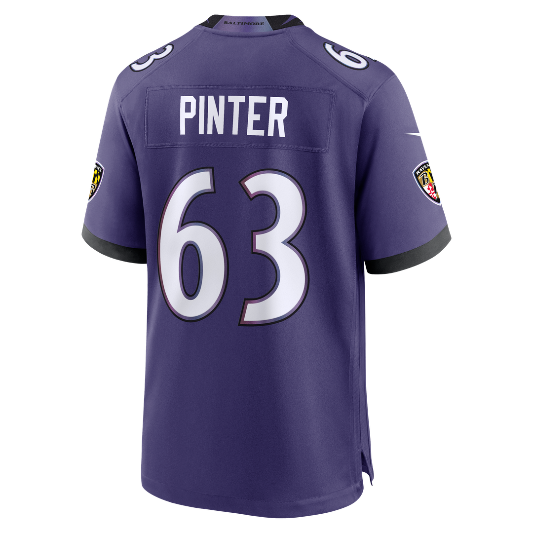 Baltimore Ravens Danny Pinter Nike Purple Team Game Jersey product image 3, provided for visual reference and product detail