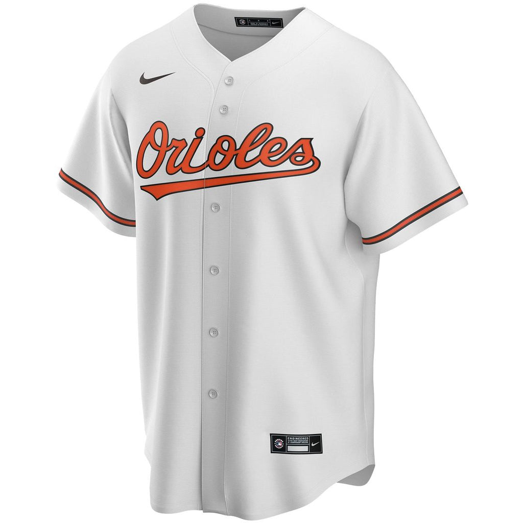 Baltimore Orioles Nike White Home Replica Custom Jersey product image 2, provided for visual reference and product detail