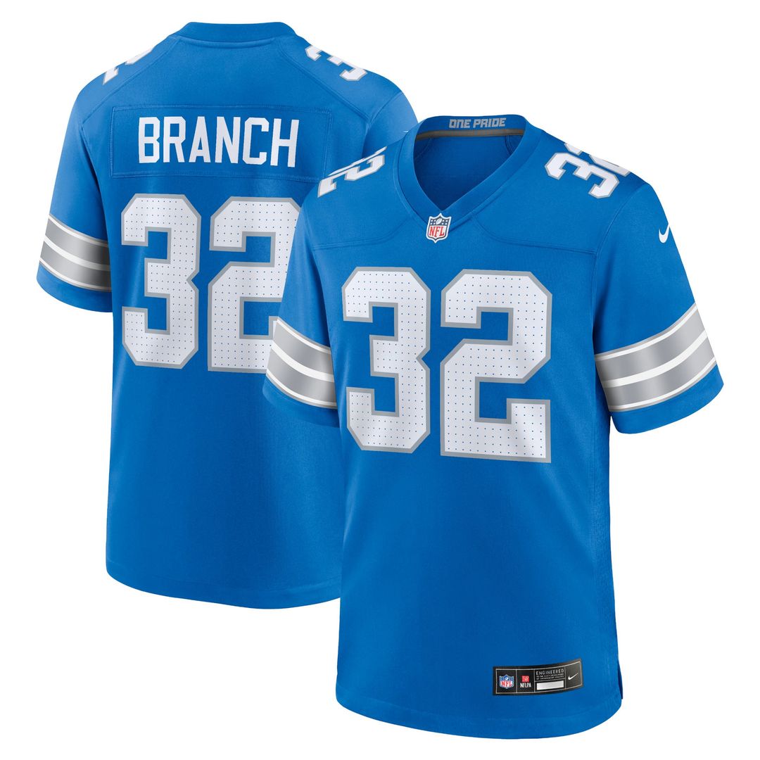 Detroit Lions Brian Branch Nike Blue Game Jersey product image 9, provided for visual reference and product detail review