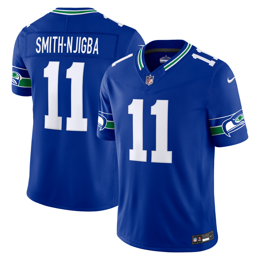 Seattle Seahawks Jaxon Smith-Njigba Nike College Navy Team Vapor F.U.S.E. Stitched Limited Jersey product image 7, provided