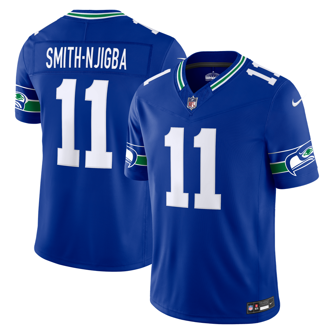 Seattle Seahawks Jaxon Smith-Njigba Nike College Navy Team Vapor F.U.S.E. Stitched Limited Jersey product image 7, provided