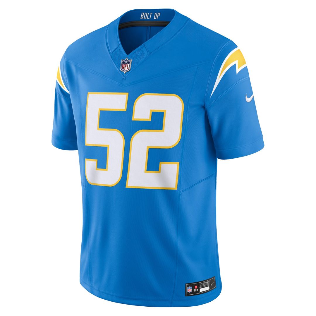Los Angeles Chargers Khalil Mack Nike Powder Blue Vapor F.U.S.E. Limited Jersey product image 2, provided for visual