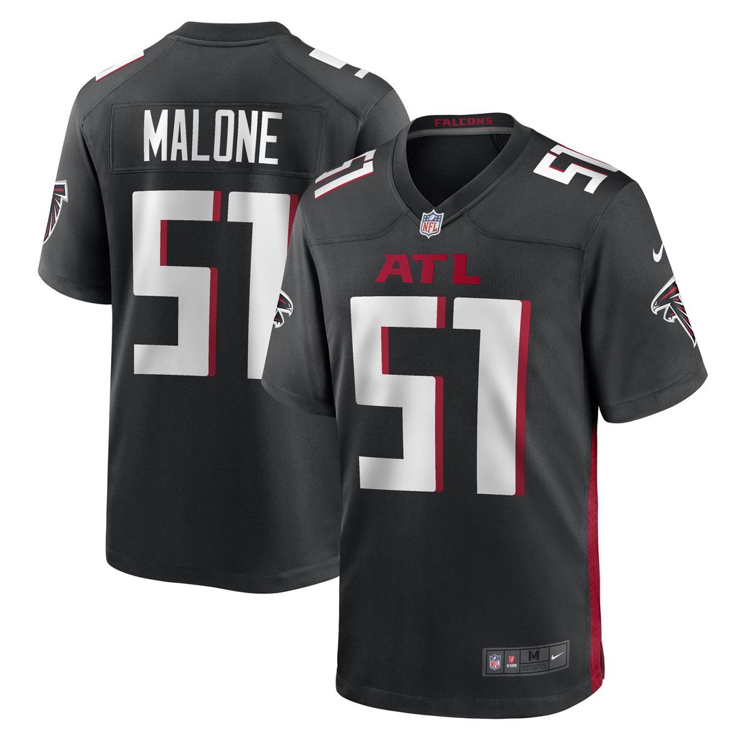 DeAngelo Malone Atlanta Falcons Nike Black Game Player Jersey product image 1, provided for visual reference and product