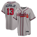 Atlanta Braves Ronald Acuña Jr. Nike Gray Road Replica Jersey product image 1, provided for visual reference and product