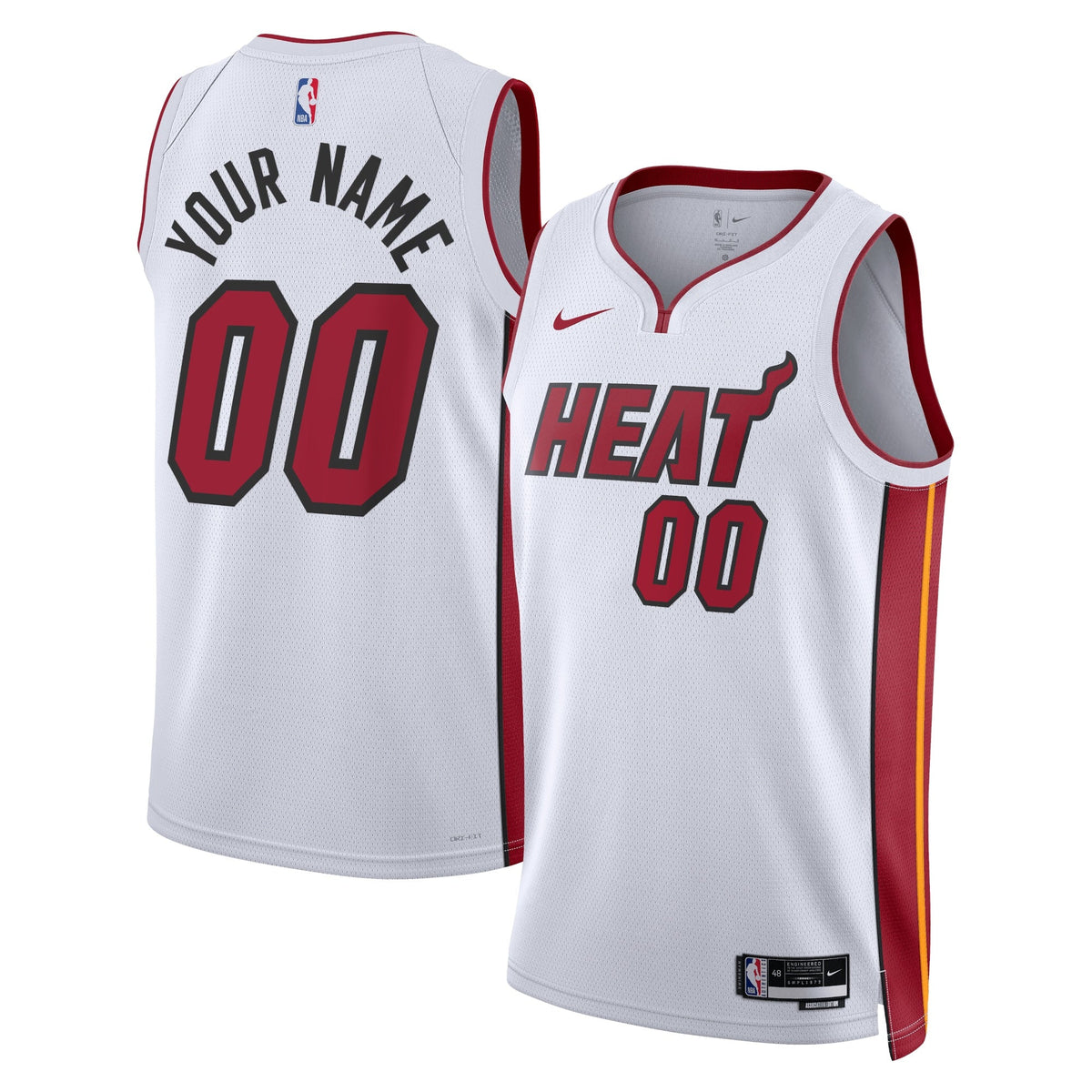 Miami Heat Nike Association Swingman Jersey - Custom - Unisex product image 1, provided for visual reference and product