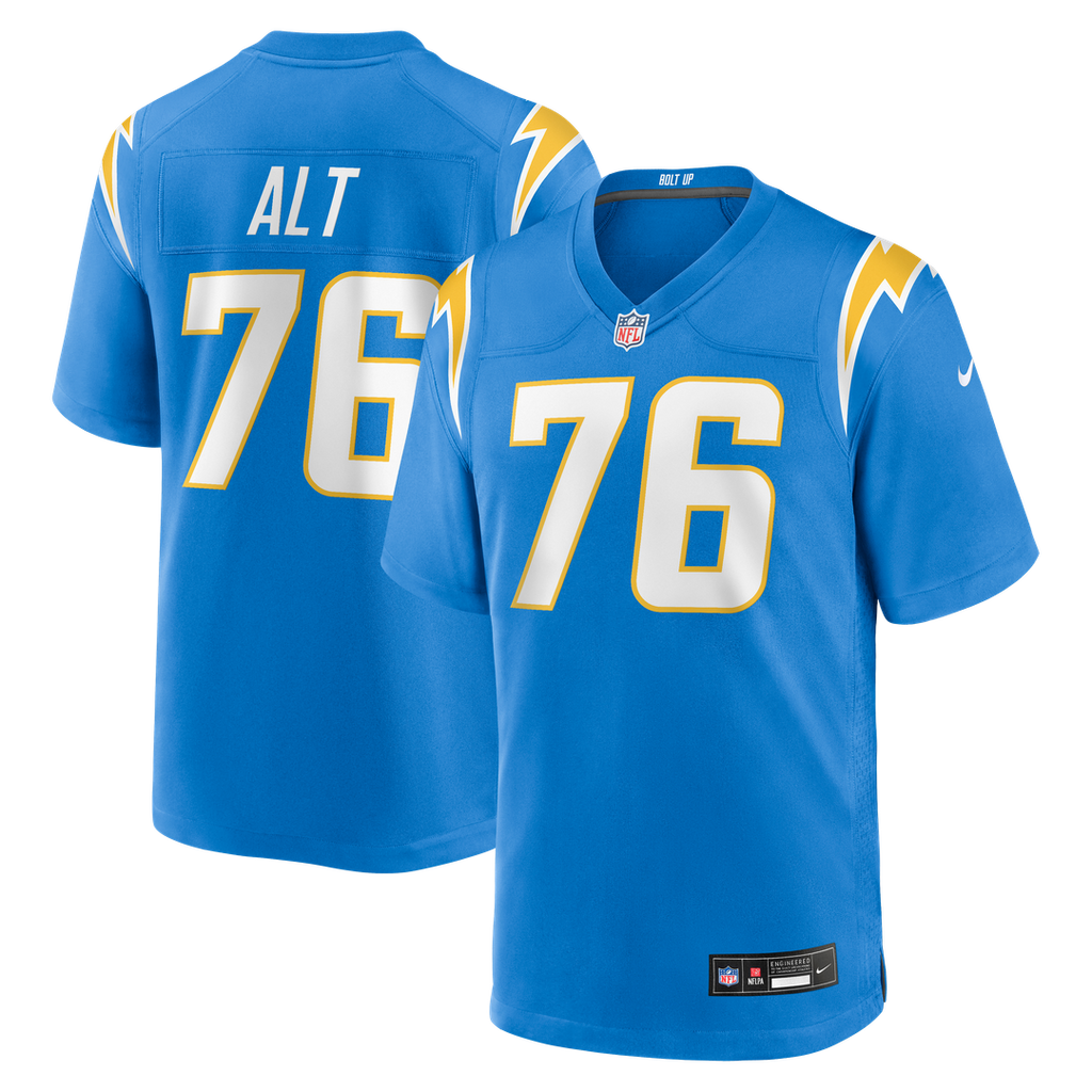 Los Angeles Chargers Joe Alt Nike Powder Blue Player Game Jersey product image 1, provided for visual reference and product