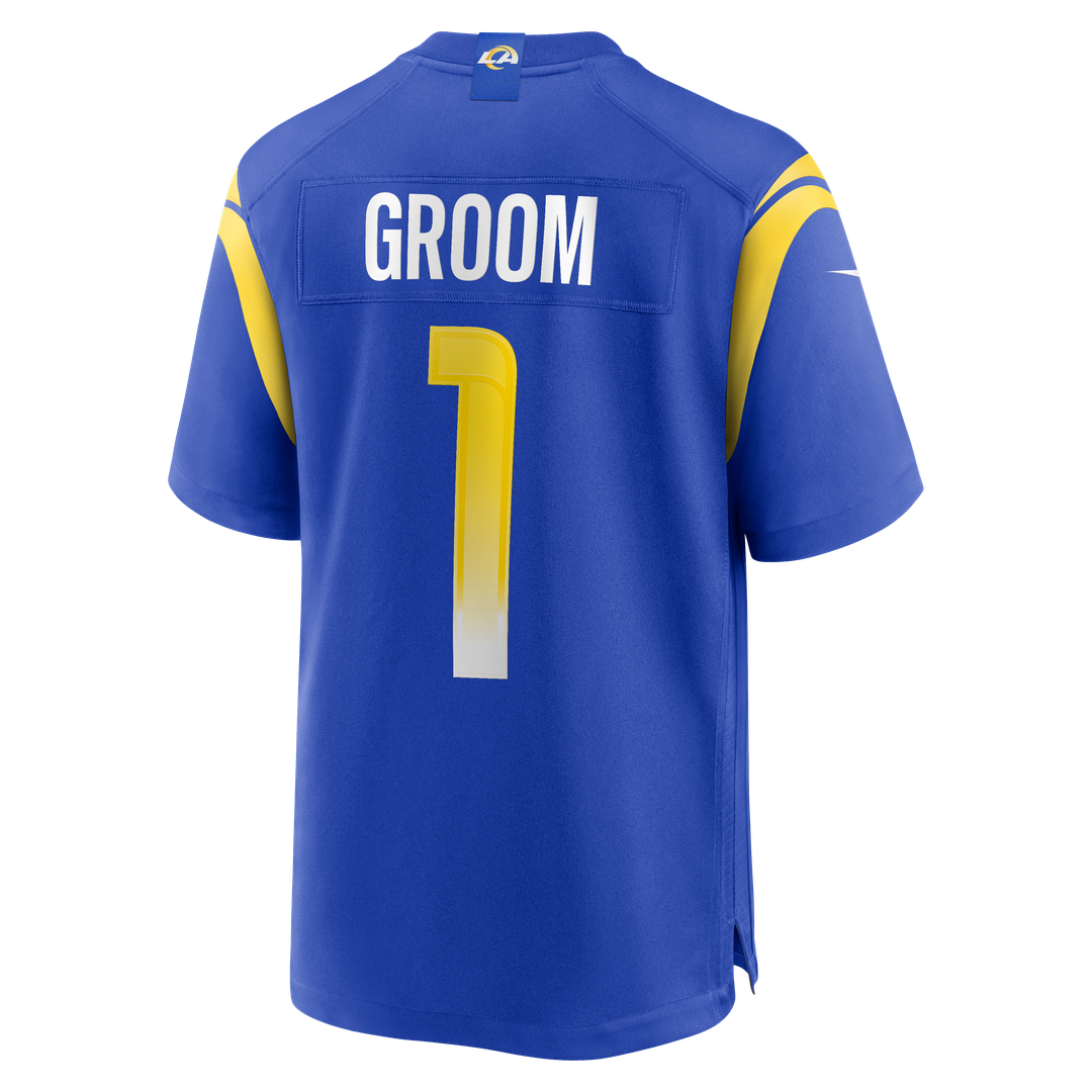 Los Angeles Rams Number 1 Groom Nike Royal Game Jersey product image 3, provided for visual reference and product detail