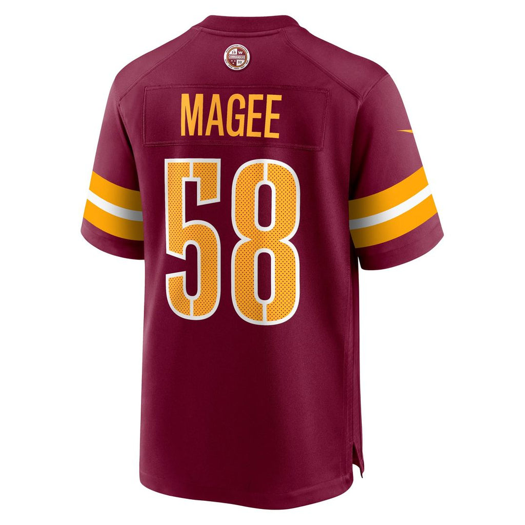 Washington Commanders Jordan Magee Nike Burgundy Game Jersey product image 3, provided for visual reference and product