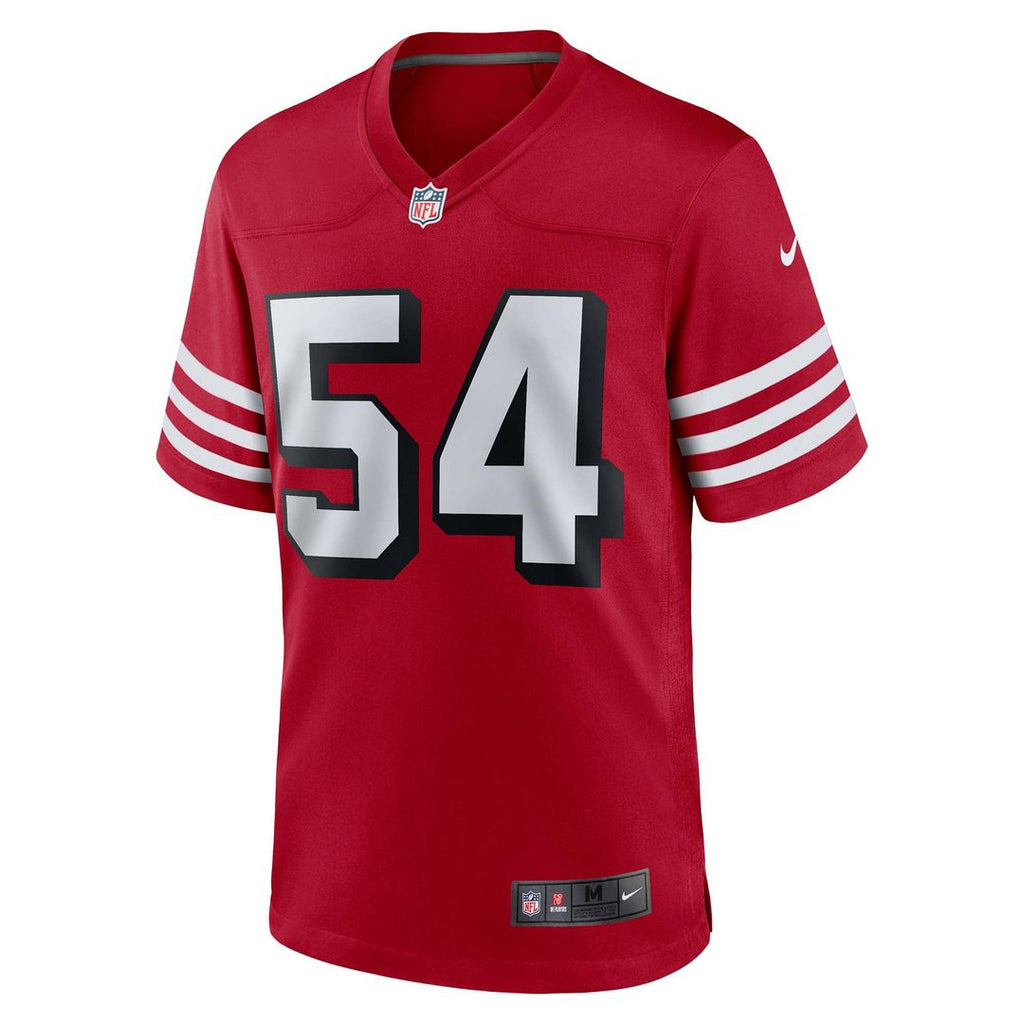 San Francisco 49ers Fred Warner Nike Scarlet Alternate Game Jersey product image 2, provided for visual reference and