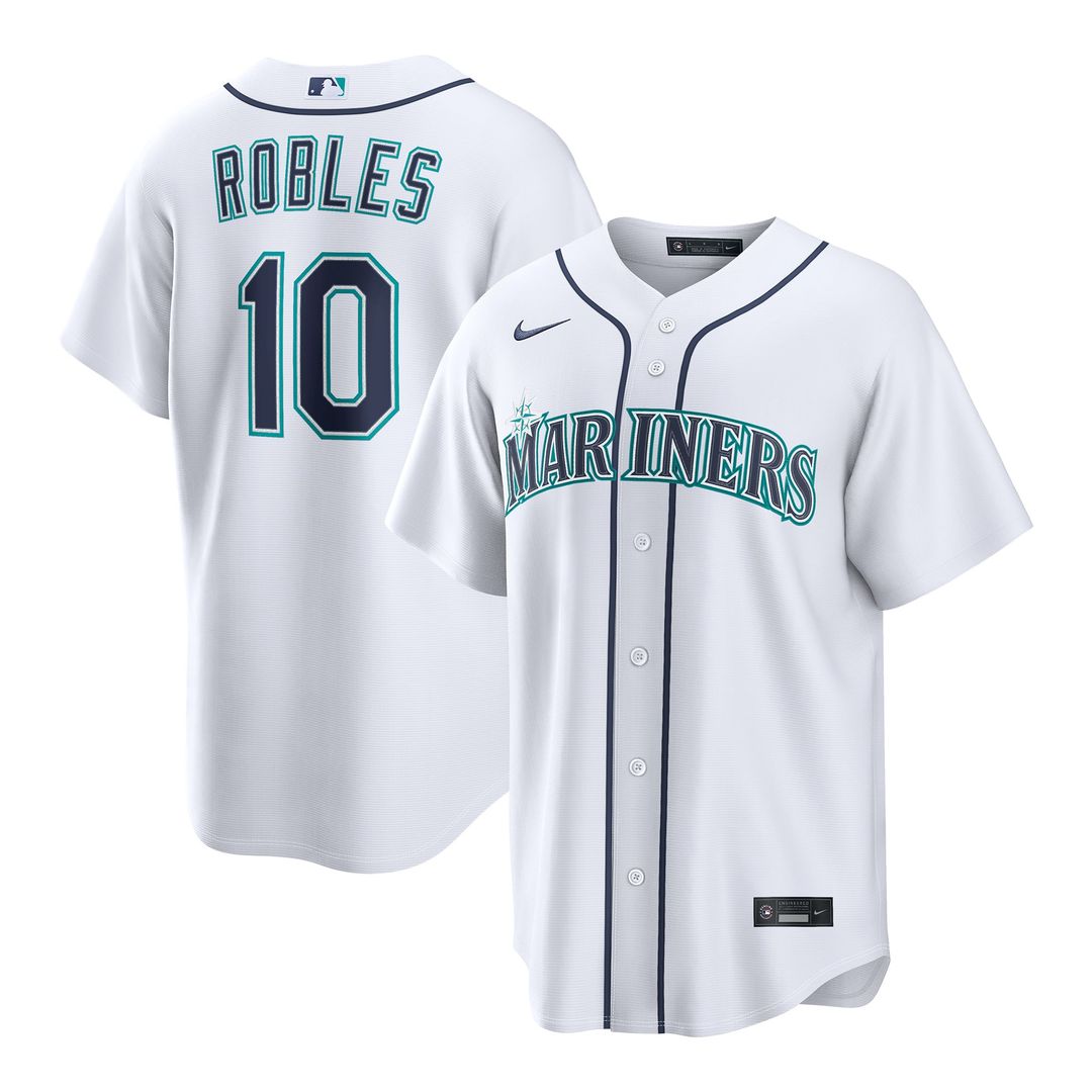 Seattle Mariners Victor Robles Nike White Home Replica Jersey product image 1, provided for visual reference and product