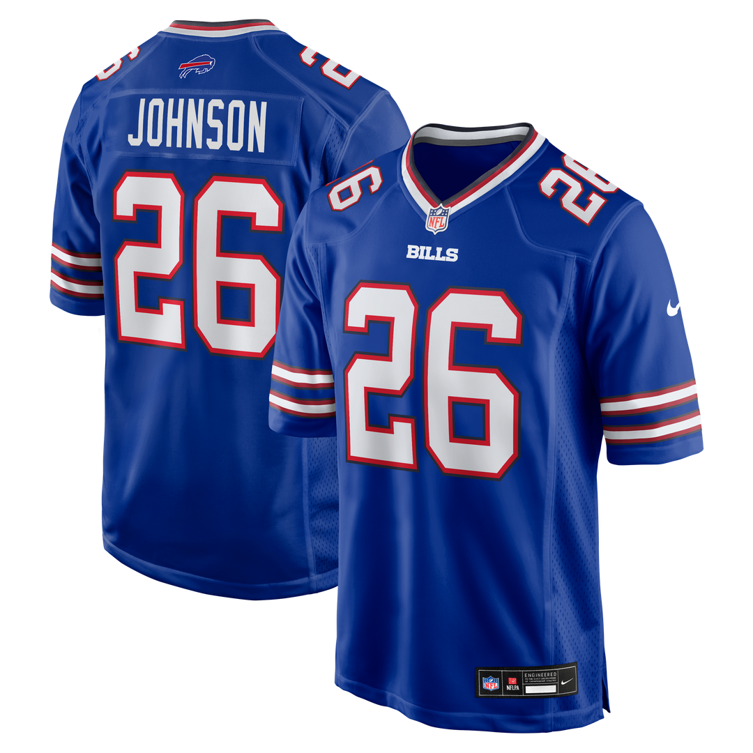 Buffalo Bills Ty Johnson Nike Royal Team Game Jersey product image 1, provided for visual reference and product detail review