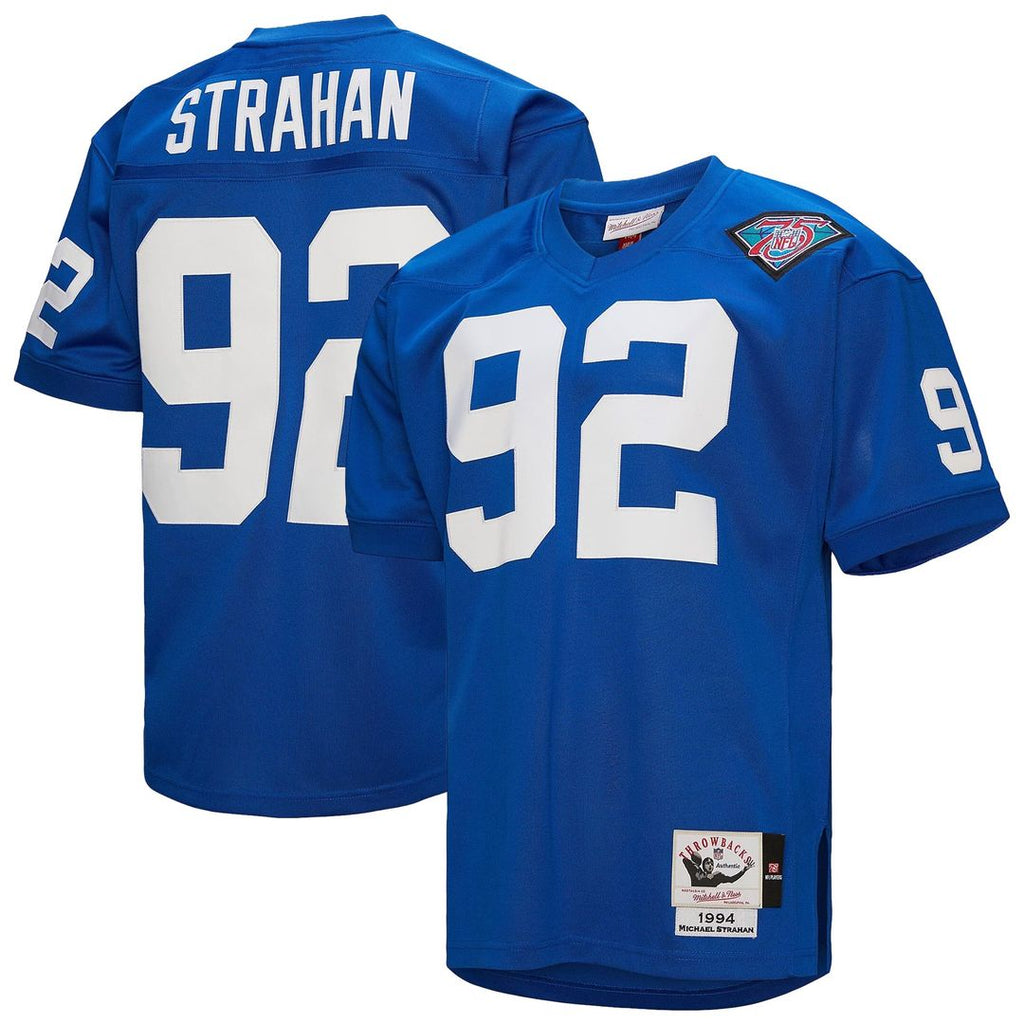 New York Giants 1994 Michael Strahan Mitchell & Ness Royal Authentic Throwback Retired Player Jersey product image 1,
