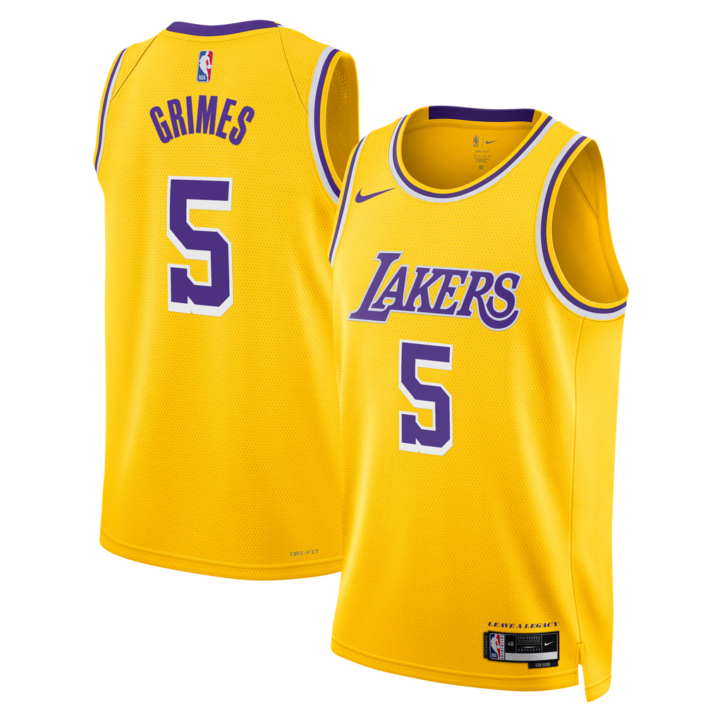 Los Angeles Lakers Nike Icon Edition Swingman Jersey - Gold - Quentin Grimes - Unisex product image 2, provided for visual