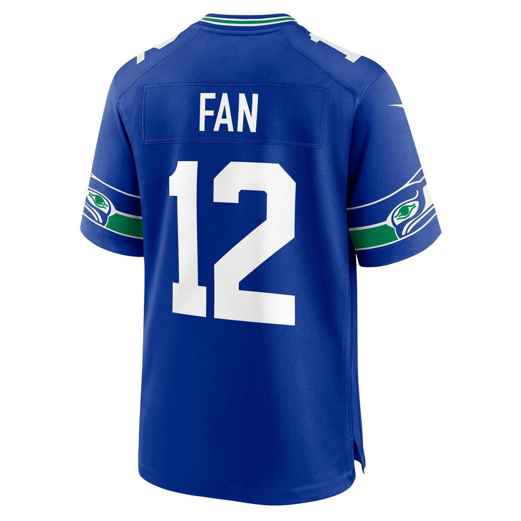Seattle Seahawks 12s Nike Royal Throwback Player Game Jersey product image 3, provided for visual reference and product