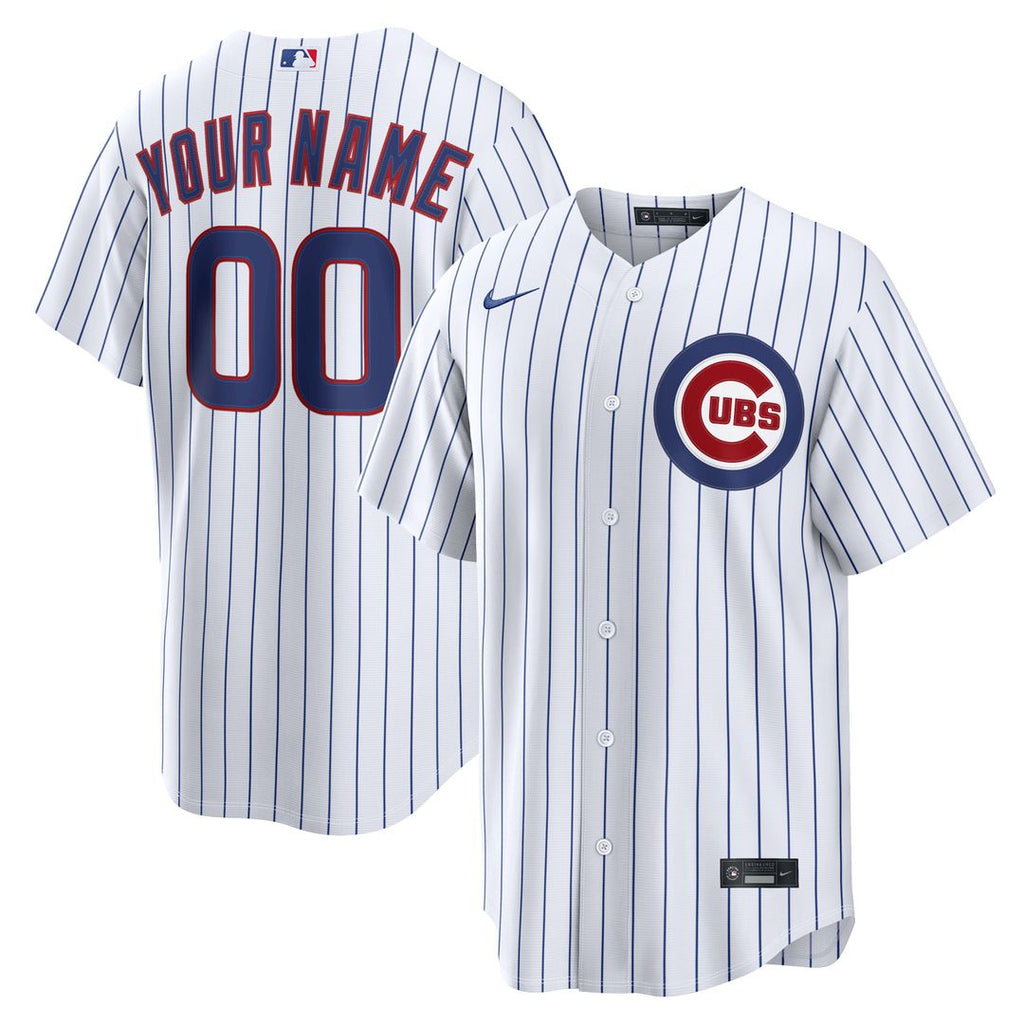 Chicago Cubs Nike White Home Stadium Custom Jersey product image 1, provided for visual reference and product detail review