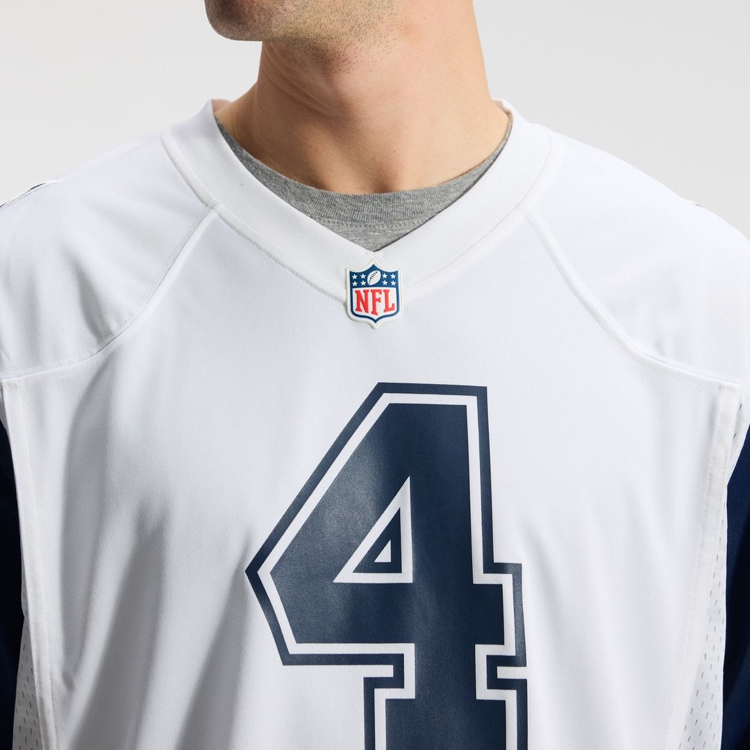 Dallas Cowboys Dak Prescott Nike White Alternate Game Team Jersey product image 9, provided for visual reference and product