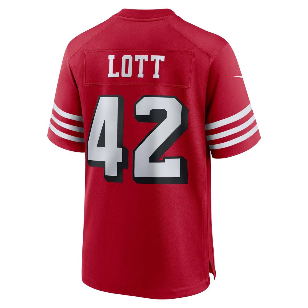 San Francisco 49ers Ronnie Lott Nike Scarlet Retired Player Alternate Game Jersey product image 3, provided for visual