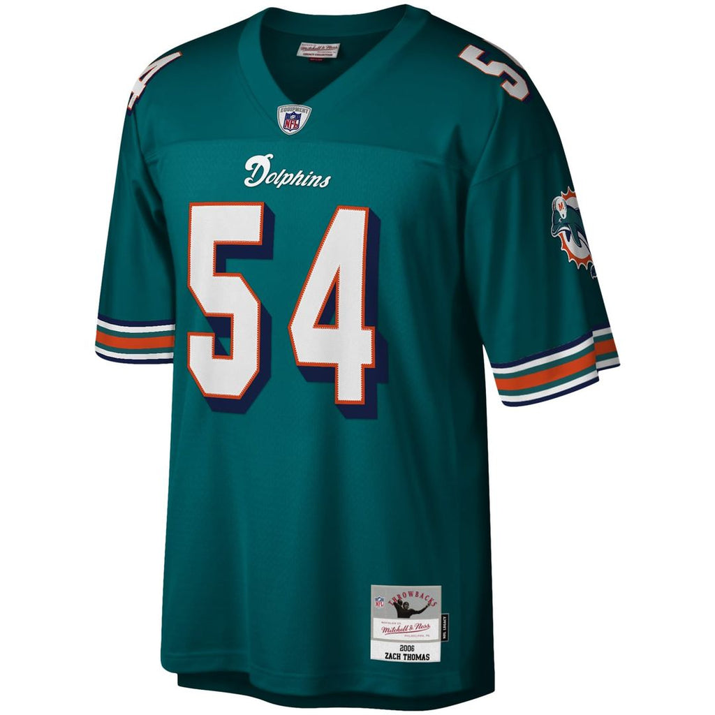 Miami Dolphins Zach Thomas Mitchell & Ness Aqua Legacy Replica Jersey product image 2, provided for visual reference and