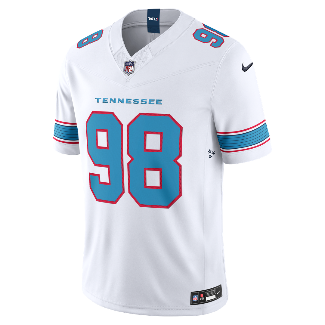 Tennessee Titans Jeffery Simmons Nike White Vapor F.U.S.E. Stitched Limited Jersey product image 2, provided for visual