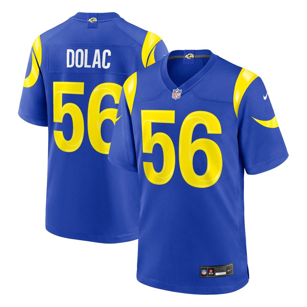 Los Angeles Rams Shaun Dolac Nike Royal Team Game Jersey product image 1, provided for visual reference and product detail