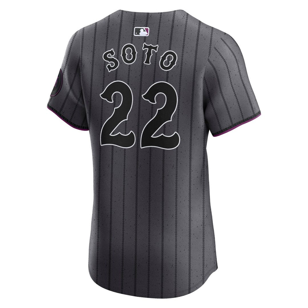 New York Mets Juan Soto Nike Gray City Connect Elite Jersey product image 3, provided for visual reference and product