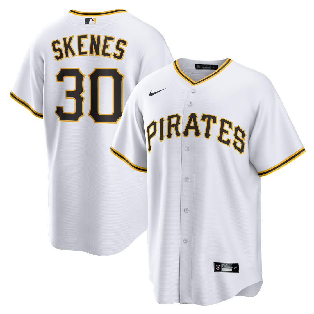 Pittsburgh Pirates Paul Skenes Nike White Home Replica Player Jersey product image 6, provided for visual reference and