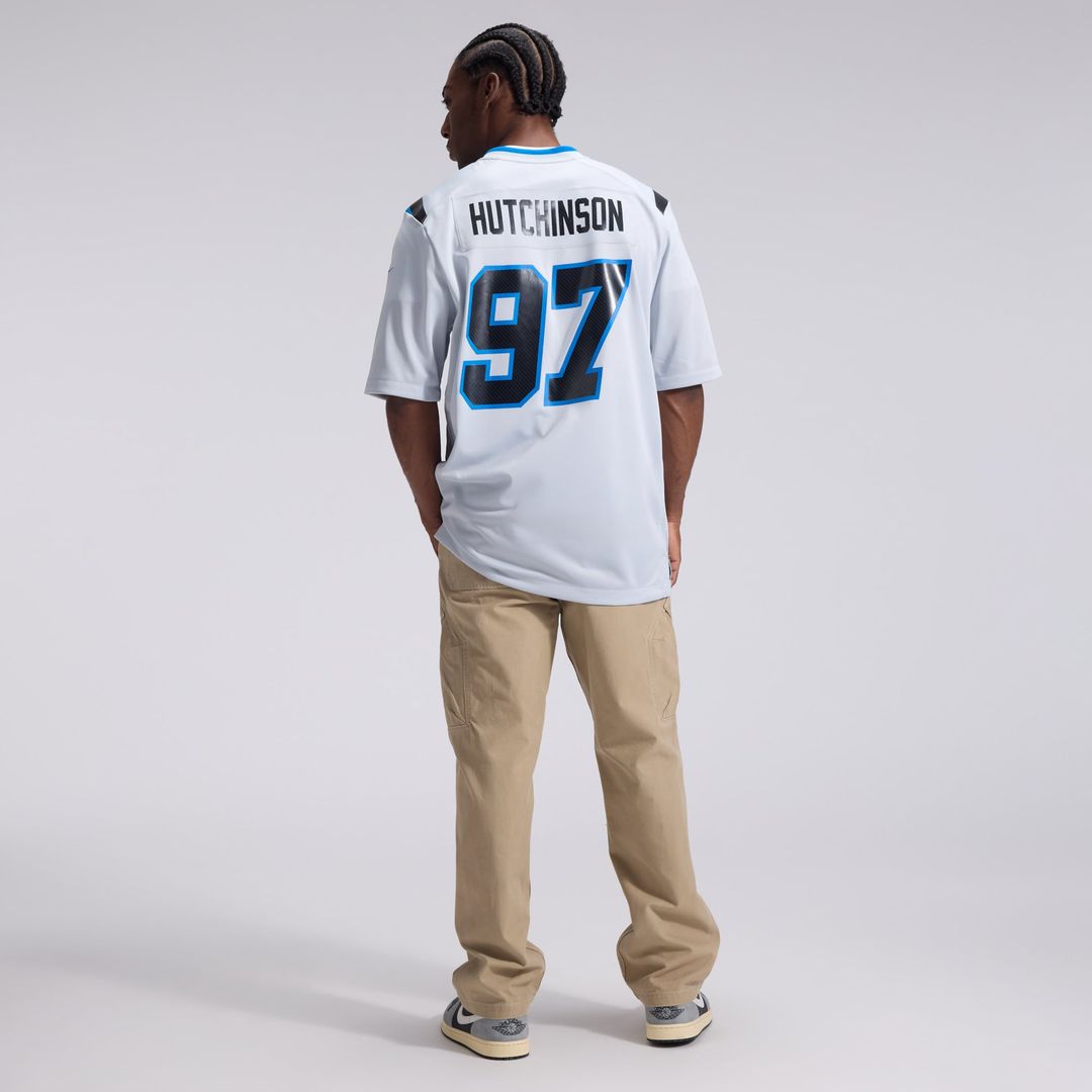 Detroit Lions Aidan Hutchinson Nike Silver 2026 Rivalries Collection Game Jersey product image 5, provided for visual
