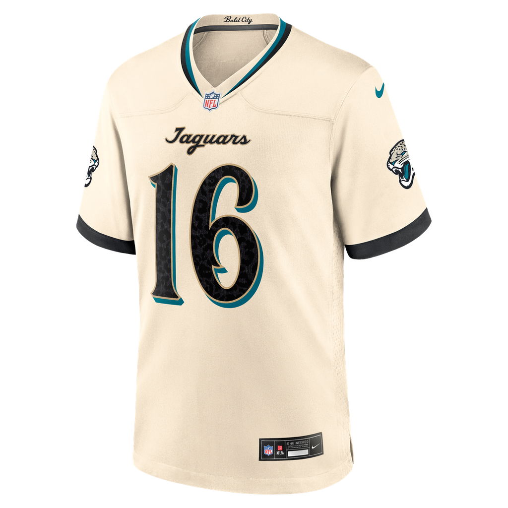 Jacksonville Jaguars Trevor Lawrence Nike Natural 2026 Rivalries Collection Game Jersey product image 6, provided for visual