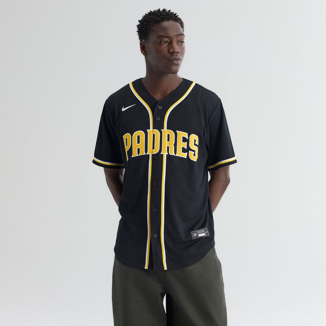 San Diego Padres Fernando Tatis Jr. Nike Fashion Replica Black Out Jersey product image 2, provided for visual reference and
