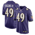 Baltimore Ravens Jay Higgins IV Nike Purple Team Game Jersey product image 1, provided for visual reference and product