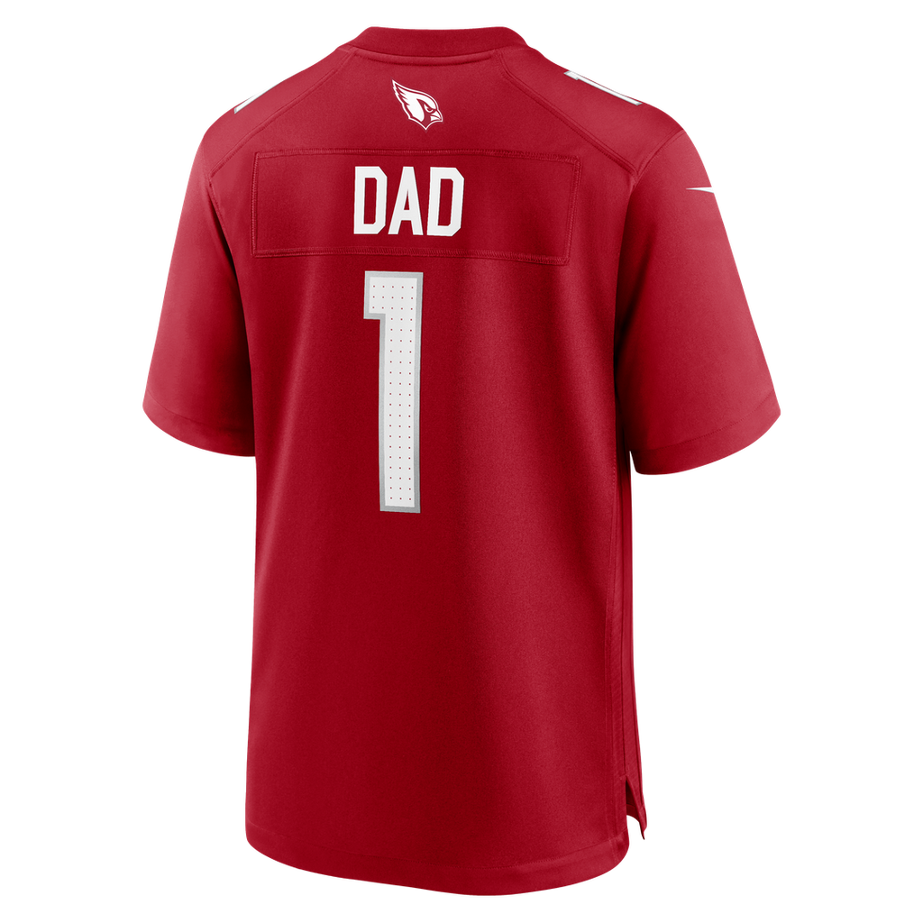 Arizona Cardinals Number 1 Dad Nike Cardinal Game Jersey product image 3, provided for visual reference and product detail