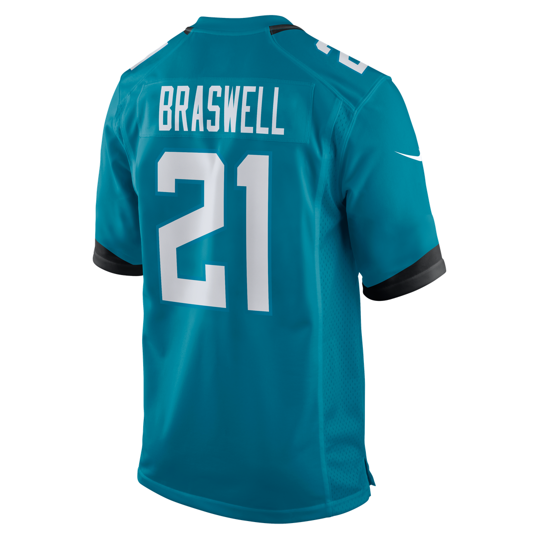 Jacksonville Jaguars Christian Braswell Nike Teal Team Game Jersey product image 3, provided for visual reference and