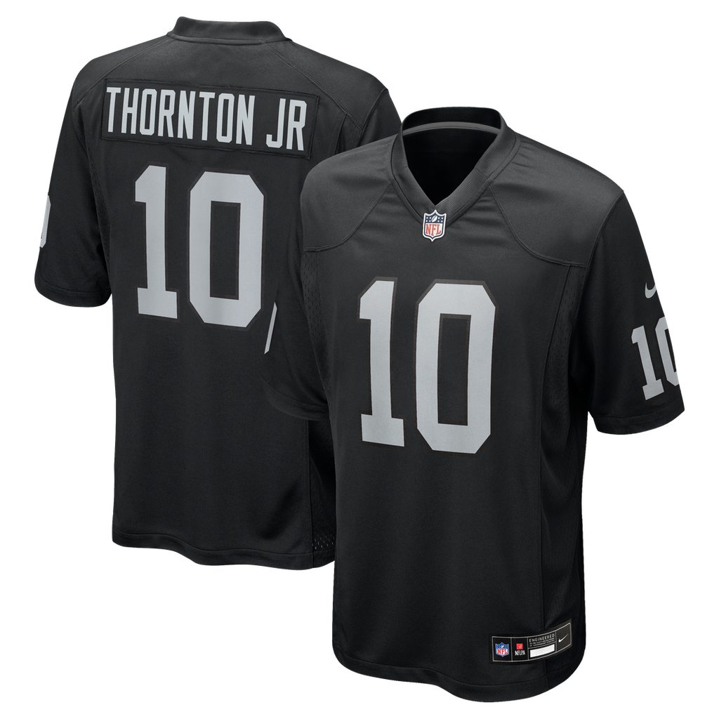 Las Vegas Raiders Dont'e Thornton Jr. Nike Black Team Game Jersey product image 1, provided for visual reference and product