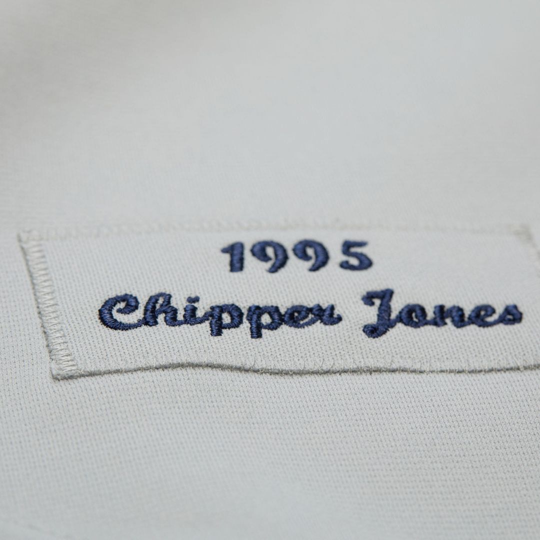 Atlanta Braves Chipper Jones Mitchell & Ness Gray 1995 Throwback Authentic Jersey product image 5, provided for visual