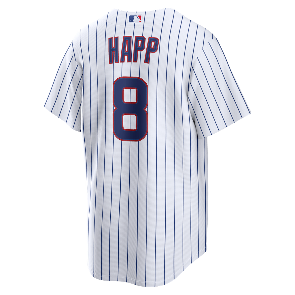 Chicago Cubs Ian Happ Nike White Home Replica Jersey product image 3, provided for visual reference and product detail review