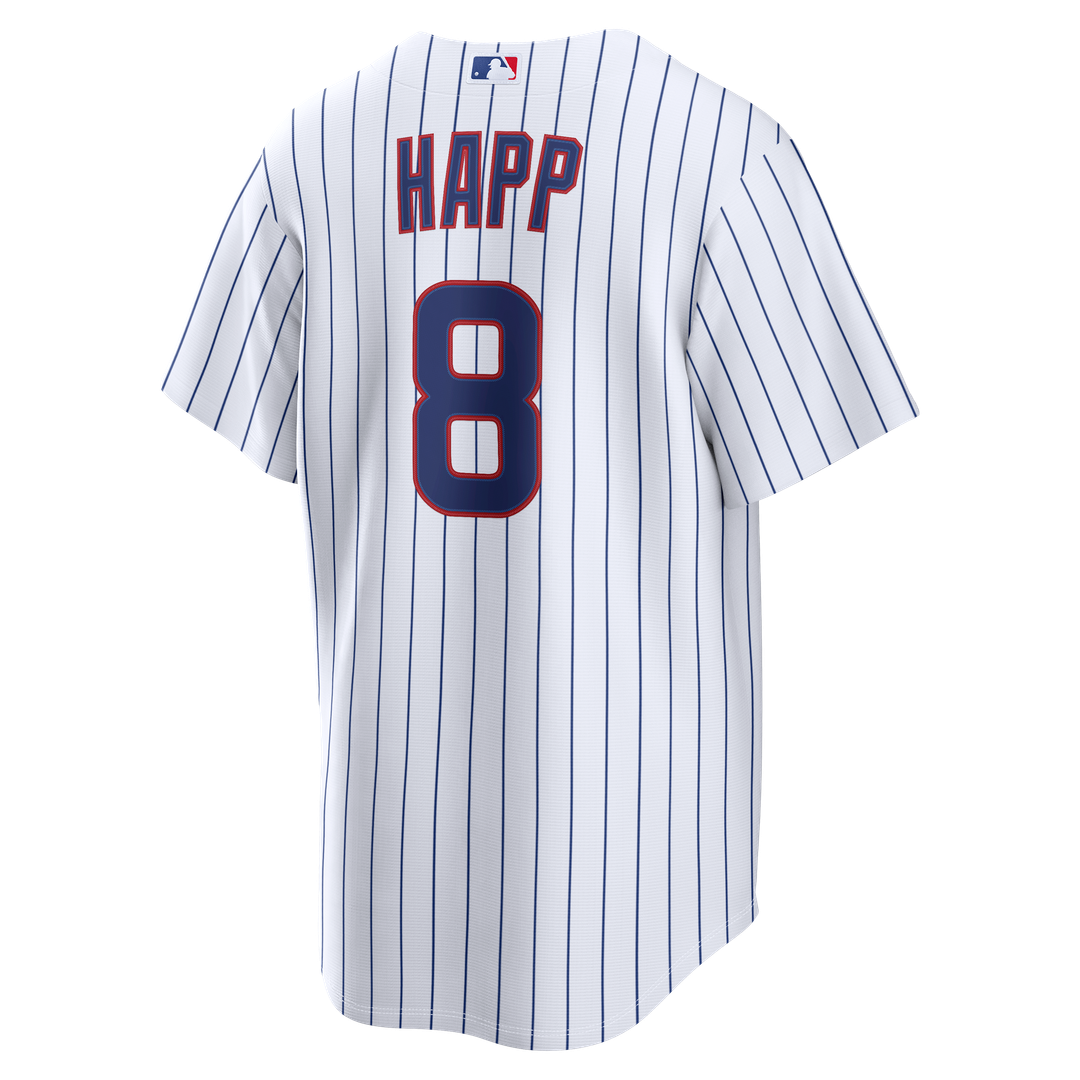 Chicago Cubs Ian Happ Nike White Home Replica Jersey product image 3, provided for visual reference and product detail review