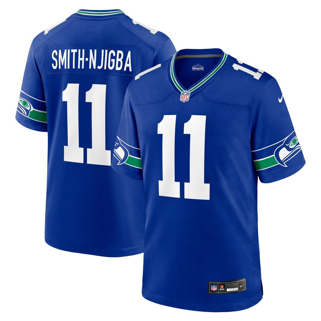 Seattle Seahawks Jaxon Smith-Njigba Nike Royal Throwback Player Game Jersey product image 1, provided for visual reference
